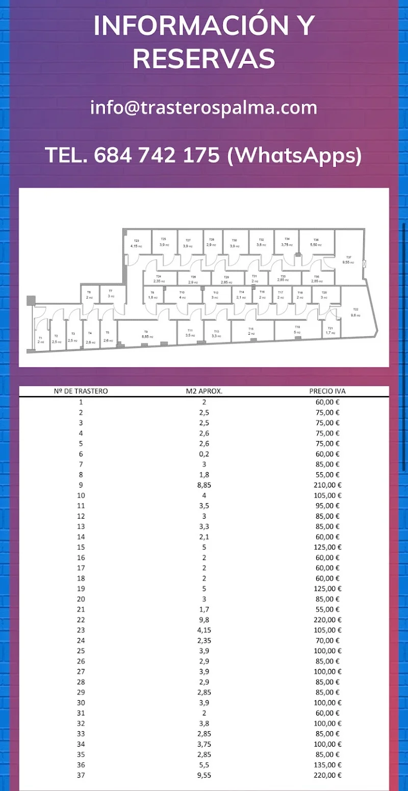 Trasteros Palma en Carrer Bartomeu Torres, 77, Llevant, 07005 Palma, Illes Balears, España - Imagen 2