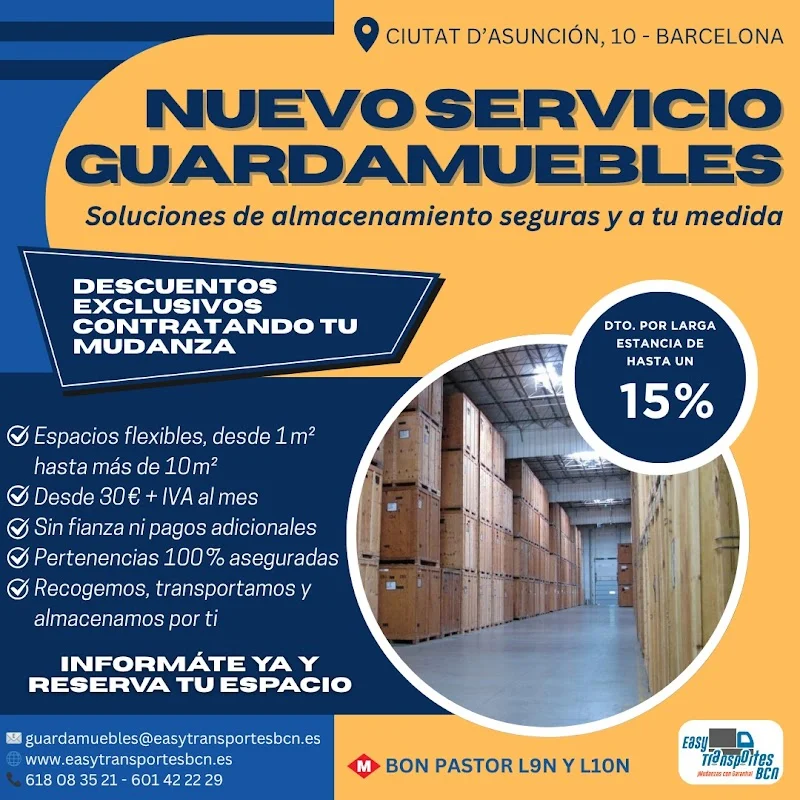 Guardamuebles, Trastero y Almacén Easy Barcelona en Carrer de la Ciutat d'Asuncion, 10, Sant Andreu, 08030 Barcelona, España - Imagen 1