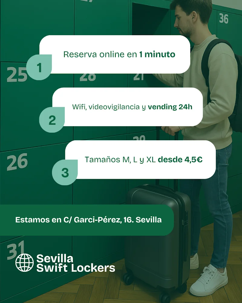 Sevilla Swift Lockers - Lockers y Consigna de Equipaje 24h en Sevilla Centro en Sanclemente, 2, Casco Antiguo, 41003 Sevilla, España - Imagen 3